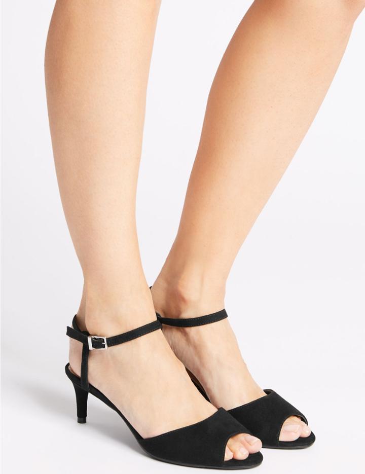 Marks & Spencer Kitten Heel Sandals Black