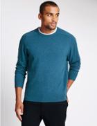 Marks & Spencer Pure Lambswool Crew Neck Jumper Turquoise Mix
