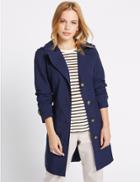 Marks & Spencer Petite Trench Coat With Stormwear&trade; Navy