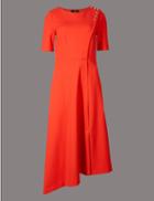 Marks & Spencer Asymmetrical Hem Tunic Midi Dress Poppy