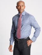 Marks & Spencer Pure Cotton Easy To Iron Regular Fit Shirt Midnight Mix