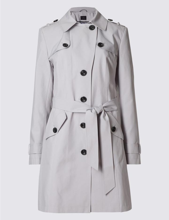 Marks & Spencer Belted Trench With Stormwear&trade; Silver