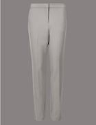 Marks & Spencer Double Crepe Slim Leg Trousers Mole