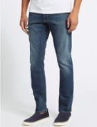 Marks & Spencer Vintage Wash Slim Fit Jeans Medium Blue