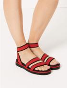 Marks & Spencer Elastic Ankle Strap Sandals Red Mix