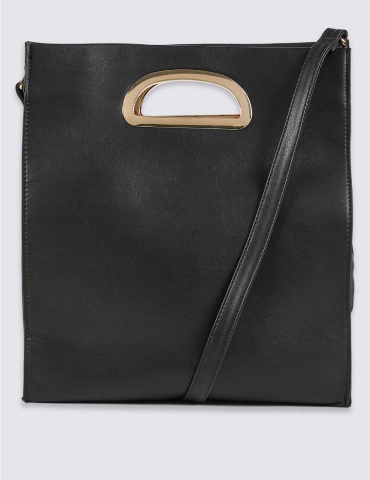 Marks & Spencer Faux Leather Ring Tote Bag Black