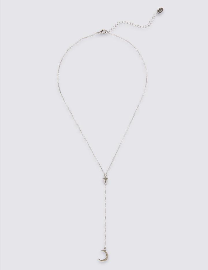 Marks & Spencer Star Moon Necklace Silver Mix