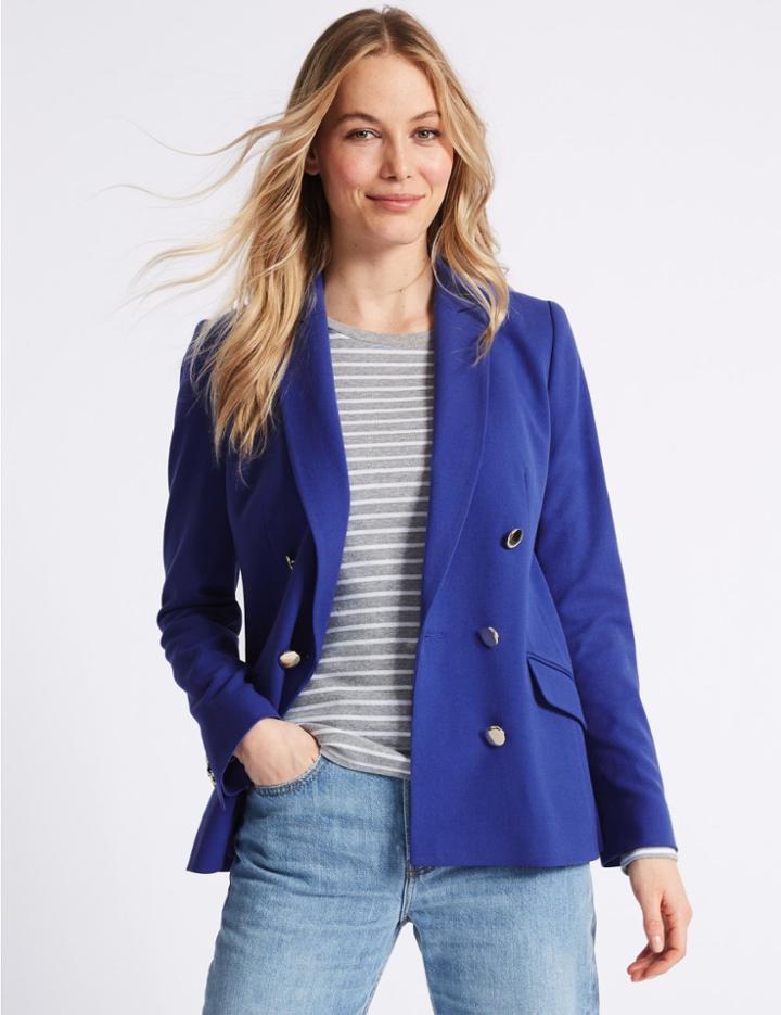 Marks & Spencer Gold Button Jacket Blue