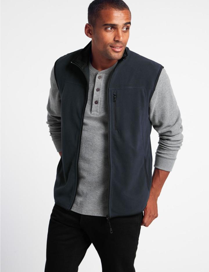 Marks & Spencer Fleece Gilet With Staynew&trade; Navy