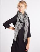 Marks & Spencer Printed Scarf Grey Mix
