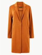 Marks & Spencer Knitted Single Breasted Coat Amber