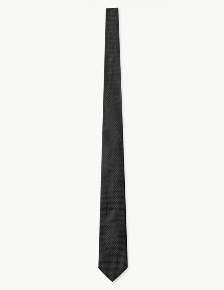 Marks & Spencer Pure Silk Geometric Hank & Tie Set Grey