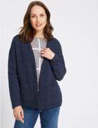 Marks & Spencer Textured Open Front Cardigan Navy