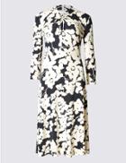 Marks & Spencer Floral Print 3/4 Sleeve Shift Dress Multi