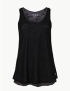 Marks & Spencer Quick Dry Printed Double Layer Vest Top Black/grey