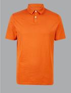 Marks & Spencer Supima&reg; Cotton Slim Fit Polo Shirt Orange