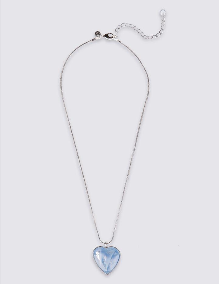 Marks & Spencer Heart Swirl Pendant Necklace Blue Mix