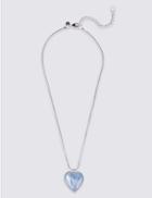 Marks & Spencer Heart Swirl Pendant Necklace Blue Mix