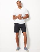 Marks & Spencer Cotton Rich Chino Shorts With Stretch Navy
