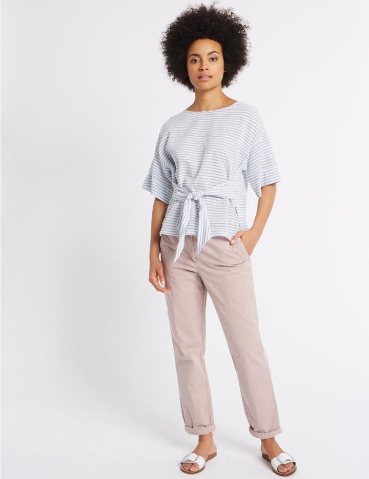 Marks & Spencer Pure Cotton Standard Chinos Dusted Pink