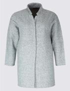 Marks & Spencer Plus Textured Long Sleeve Jacket Grey