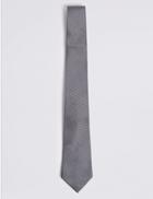 Marks & Spencer Pure Silk Textured Tie Pewter