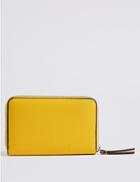 Marks & Spencer Faux Leather Zip Around Purse Yellow