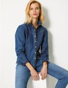 Marks & Spencer Fitted Denim Shirt Denim