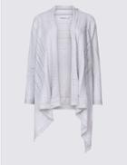 Marks & Spencer Pure Cotton Textured Open Front Cardigan Grey