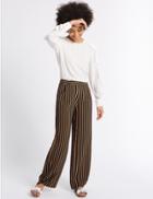 Marks & Spencer High Waist Pleated Wide Leg Trousers Black Mix