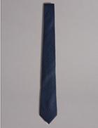 Marks & Spencer Silk Rich Embossed Waffle Tie Navy