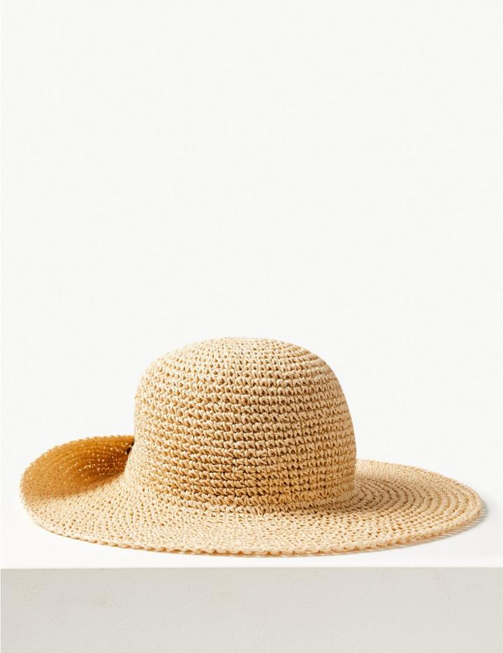 Marks & Spencer Crochet Look Plain Sun Hat Natural