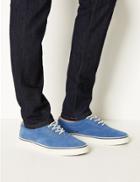 Marks & Spencer Suede Lace-up Pump Shoes With Freshfeet&trade; Blue