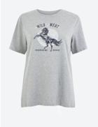 Marks & Spencer Cotton Rich Printed Straight Fit T-shirt Grey Marl