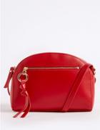 Marks & Spencer Leather Crescent Cross Body Bag Red