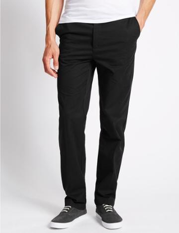 Marks & Spencer Slim Fit Pure Cotton Chinos Black