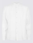 Marks & Spencer Easy To Iron Pure Linen Shirt With Pocket White