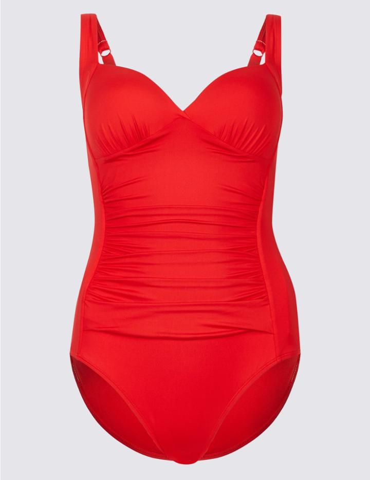 Marks & Spencer Secret Slimming&trade; Non-wired Plunge Swimsuit Red