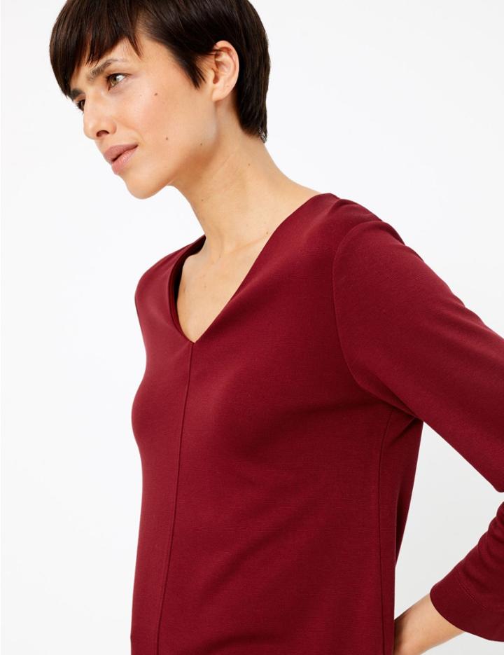 Marks & Spencer 3/4 Sleeve Tunic Claret
