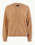 Marks & Spencer Pure Cashmere Cropped Hoodie Camel