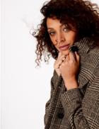 Marks & Spencer Oversized Wool Blend Checked Short Jacket