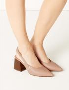 Marks & Spencer Statement Heel Pointed Slingback Shoes Blush