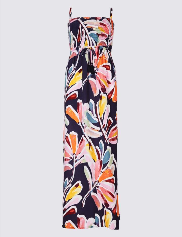 Marks & Spencer Printed Strap Maxi Dress Navy Mix