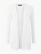 Marks & Spencer Pure Cotton Open Front Cardigan Soft White