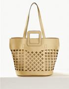 Marks & Spencer Faux Leather Tote Bag Gold
