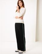 Marks & Spencer Straight Leg Side Stripe Trouser Black Mix