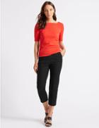 Marks & Spencer Cotton Rich Slim Leg Cropped Trousers Mandarin