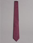 Marks & Spencer Pure Silk Spotted Tie Blackcurrant