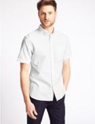 Marks & Spencer Easy To Iron Pure Cotton Shirt With Pocket White