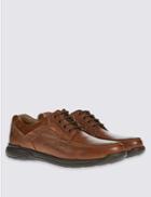 Marks & Spencer Wide Fit Leather Lace-up Shoes Tan